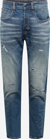 Regular Jean G-Star RAW en bleu : devant