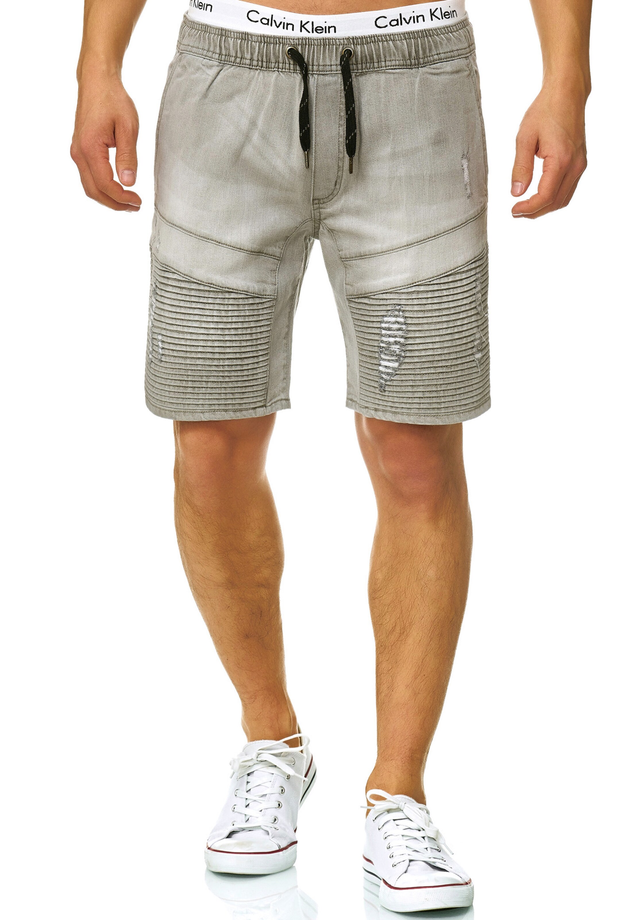 INDICODE JEANS Regular Shorts 'Ernest' in Grau: Vorderseite