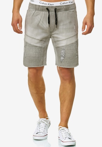 INDICODE JEANS Regular Shorts 'Ernest' in Grau: predná strana