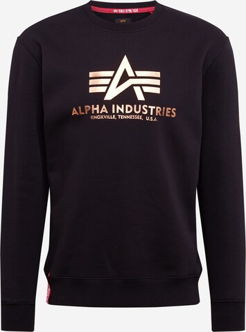 ALPHA INDUSTRIES - Regular Fit Sweatshirt em preto: frente