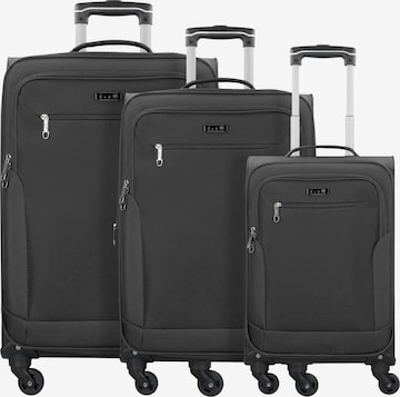 D&N Suitcase Set in Black: front