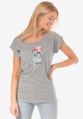 Iriedaily T-Shirt 'It Hasi' in Grau: predná strana