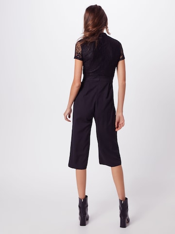 Boohoo Ολόσωμη φόρμα 'High Neck Lace Cullotte Jumpsuit' σε μαύρο: πίσω