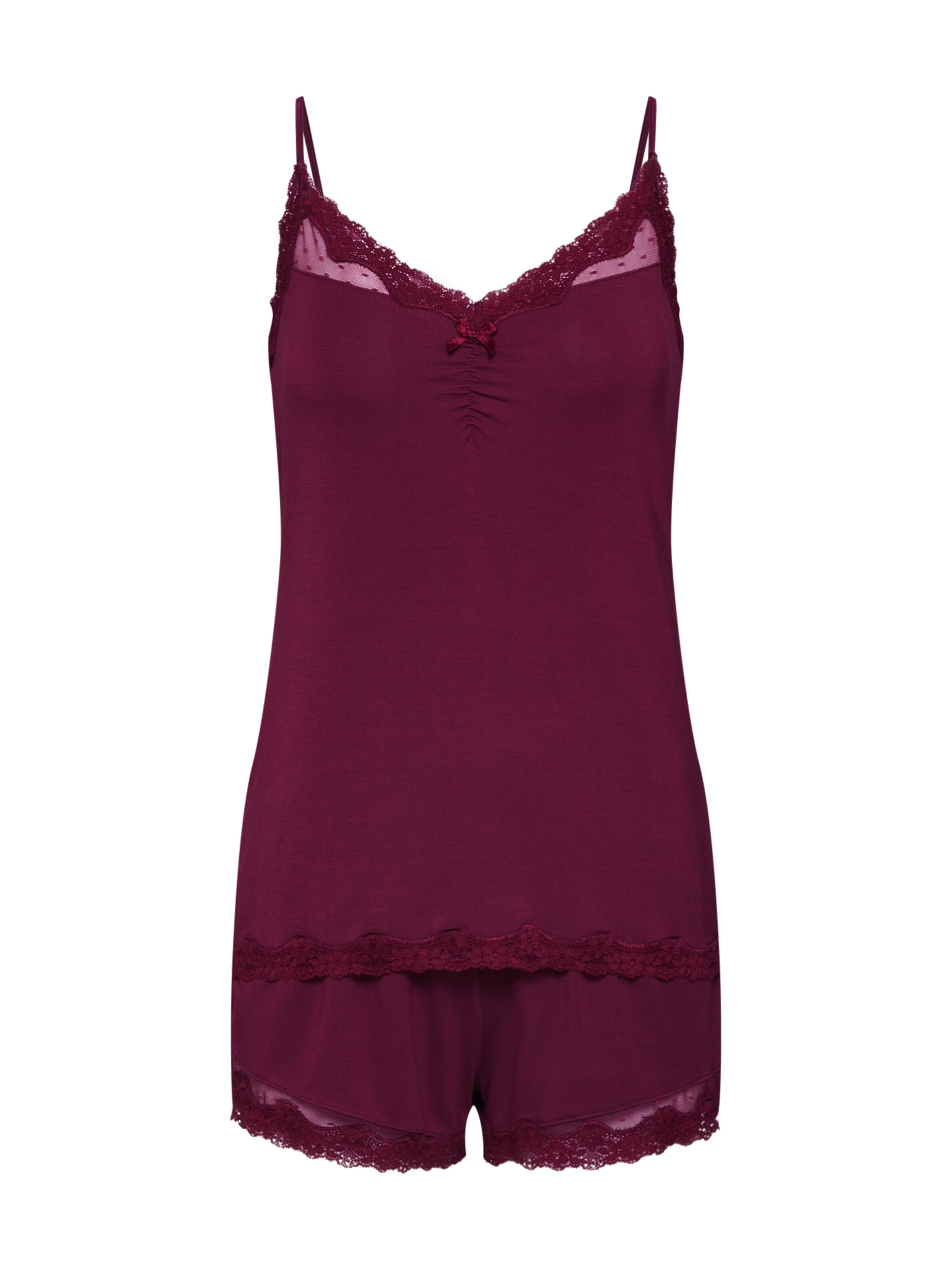 Hunkemöller - Korte pyjama in de kleur Wijnrood