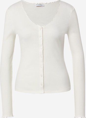 Cardigan 'Nukisa' PIECES en blanc : devant