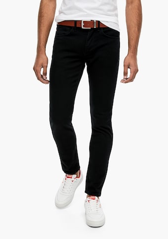 Slimfit Jeans de la s.Oliver pe negru: față