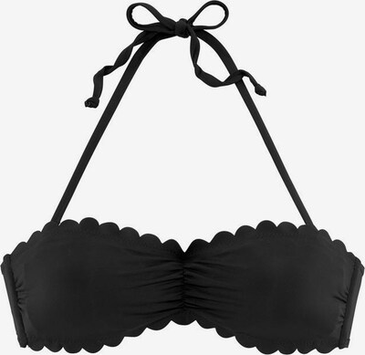 LASCANA Bikini augšdaļa 'Scallop', krāsa - melns, Preces skats