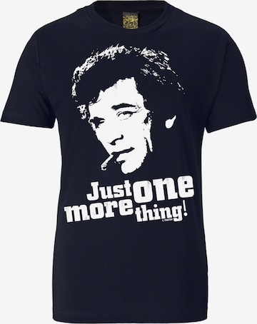 LOGOSHIRT Shirt 'JUST ONE MORE THING!' in Blauw: voorkant