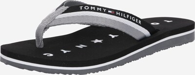 TOMMY HILFIGER Zehentrenner 'Loves ny' in rauchgrau / schwarz / weiß, Produktansicht