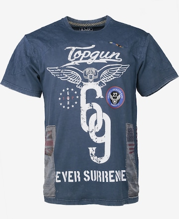 TOP GUN Shirt ' Flags ' in Blauw: voorkant