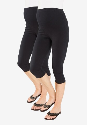 Neun Monate Skinny Umstandsleggings in Schwarz: predná strana