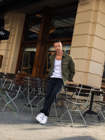 Casual Olive Velvet Look by DAN FOX APPAREL