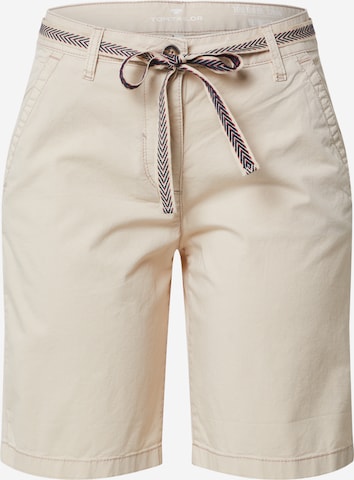 TOM TAILOR Regular Shorts in Beige: predná strana