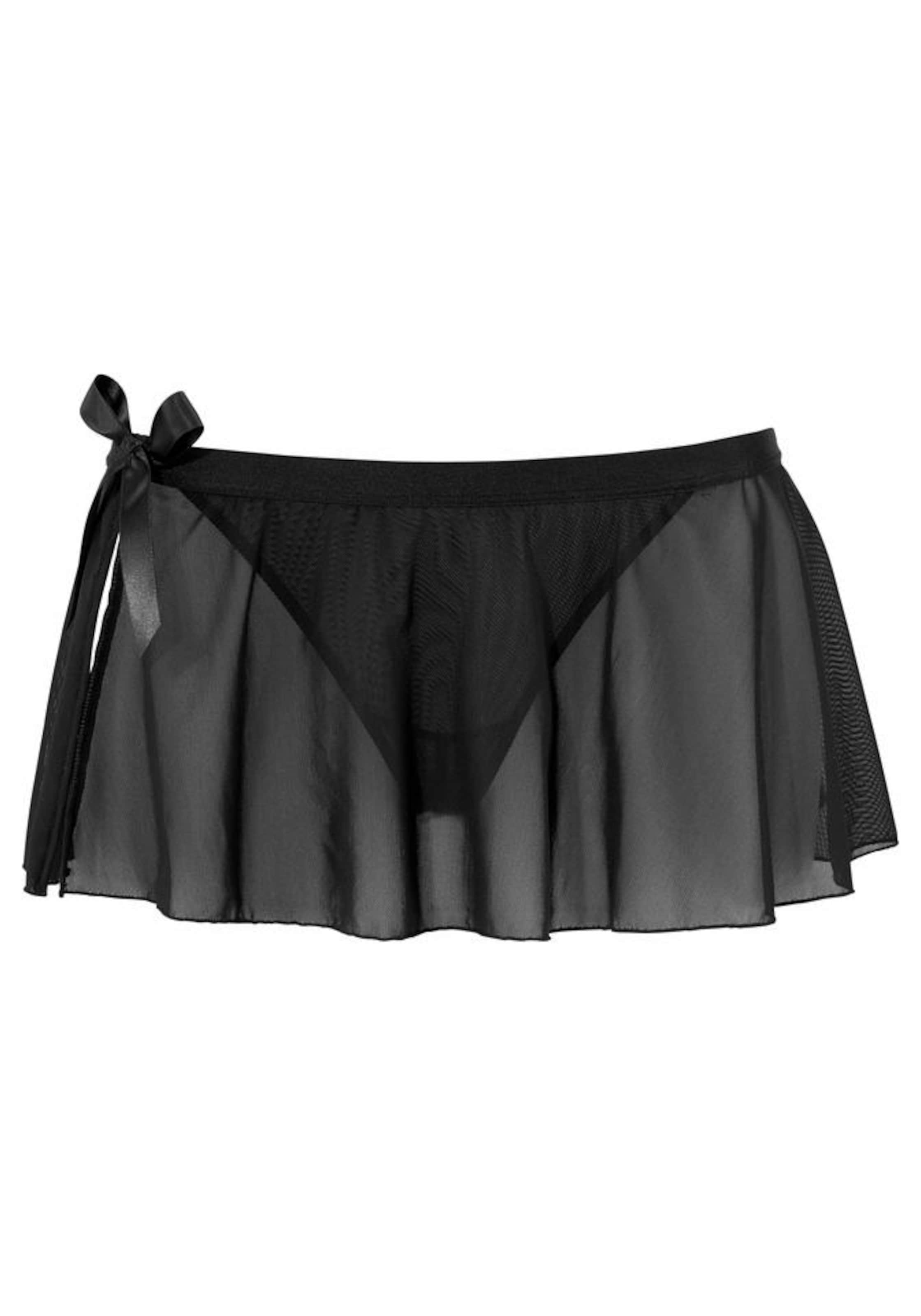 PETITE FLEUR GOLD String Rock ouvert in Schwarz: Vorderseite