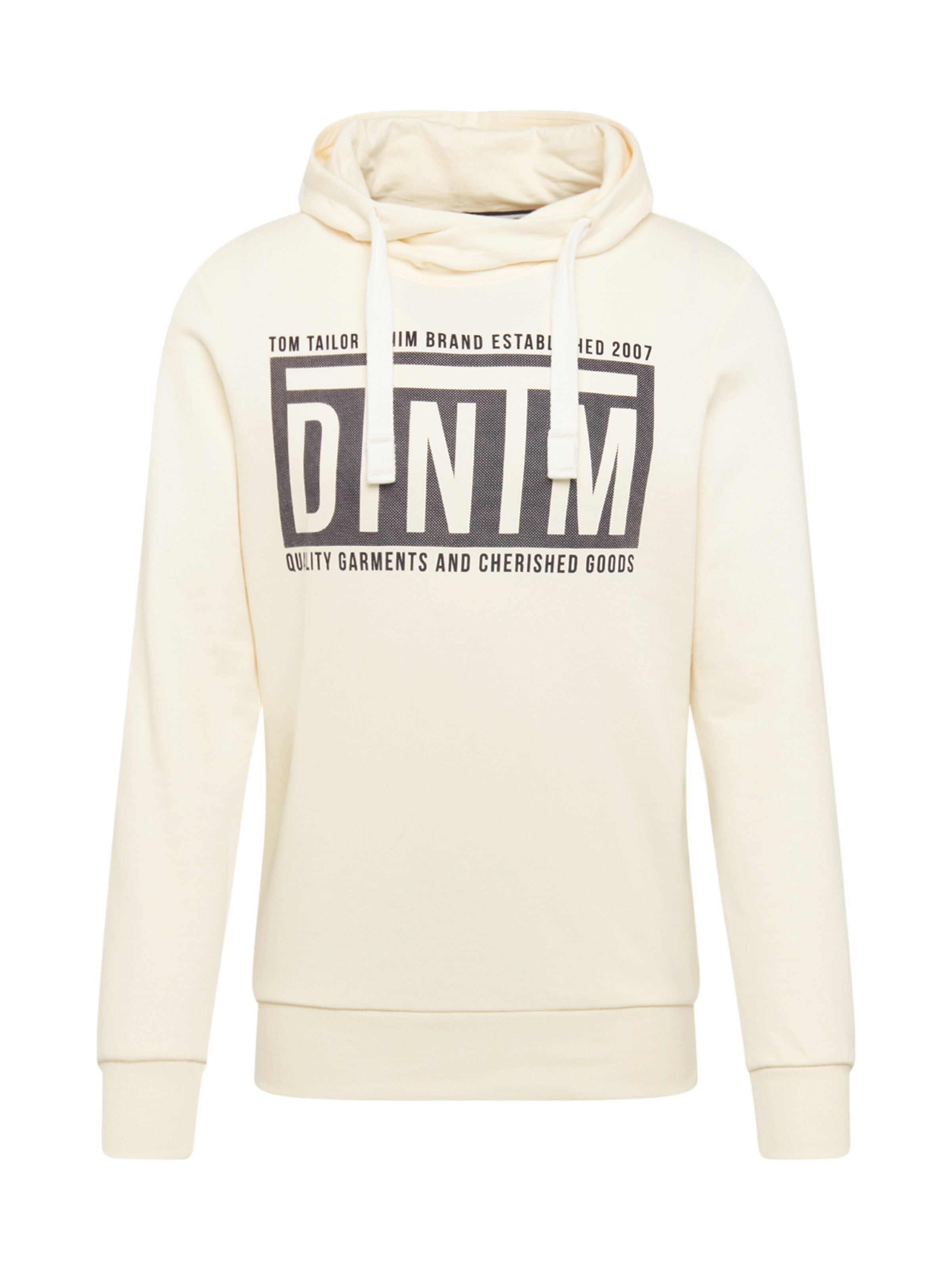 TOM TAILOR DENIM - Sweatshirt 'chestprint 1/1' in de kleur Beige