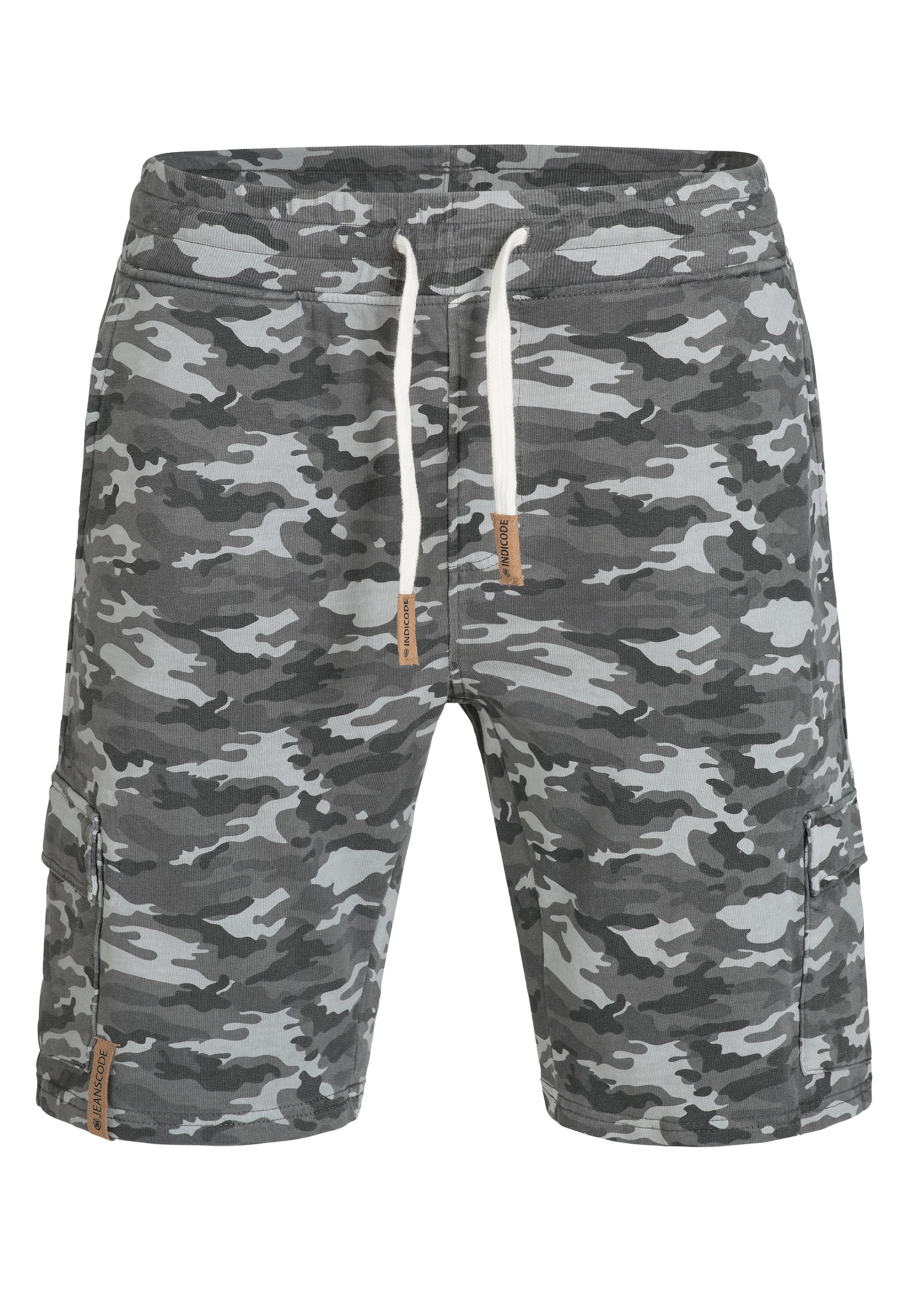 INDICODE JEANS Shorts 'White Rock' in Grau: Vorderseite