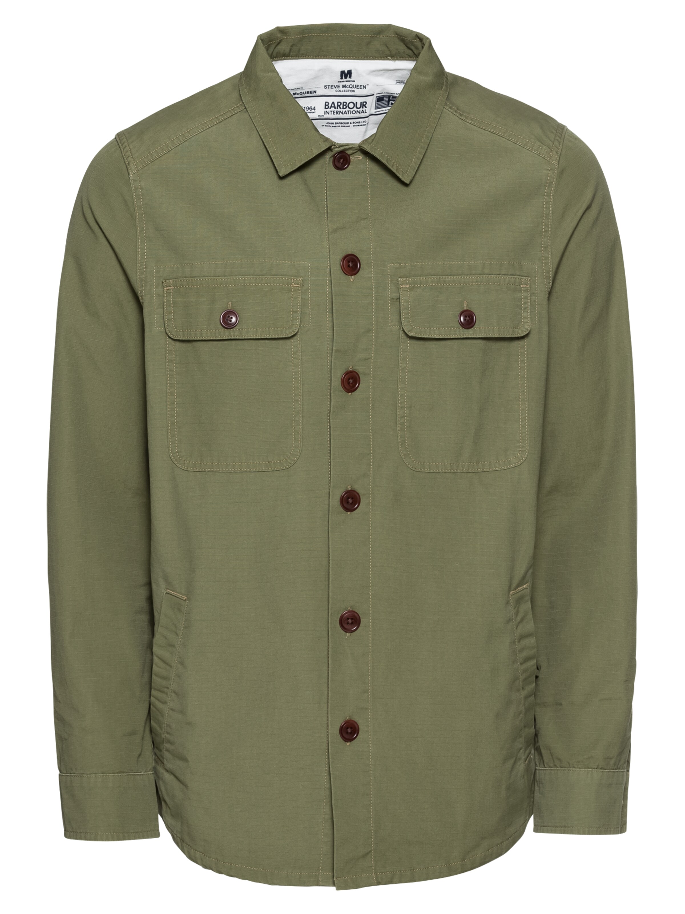 Barbour International - Overhemd 'Smq Doc Overshirt' in de kleur Olijfgroen