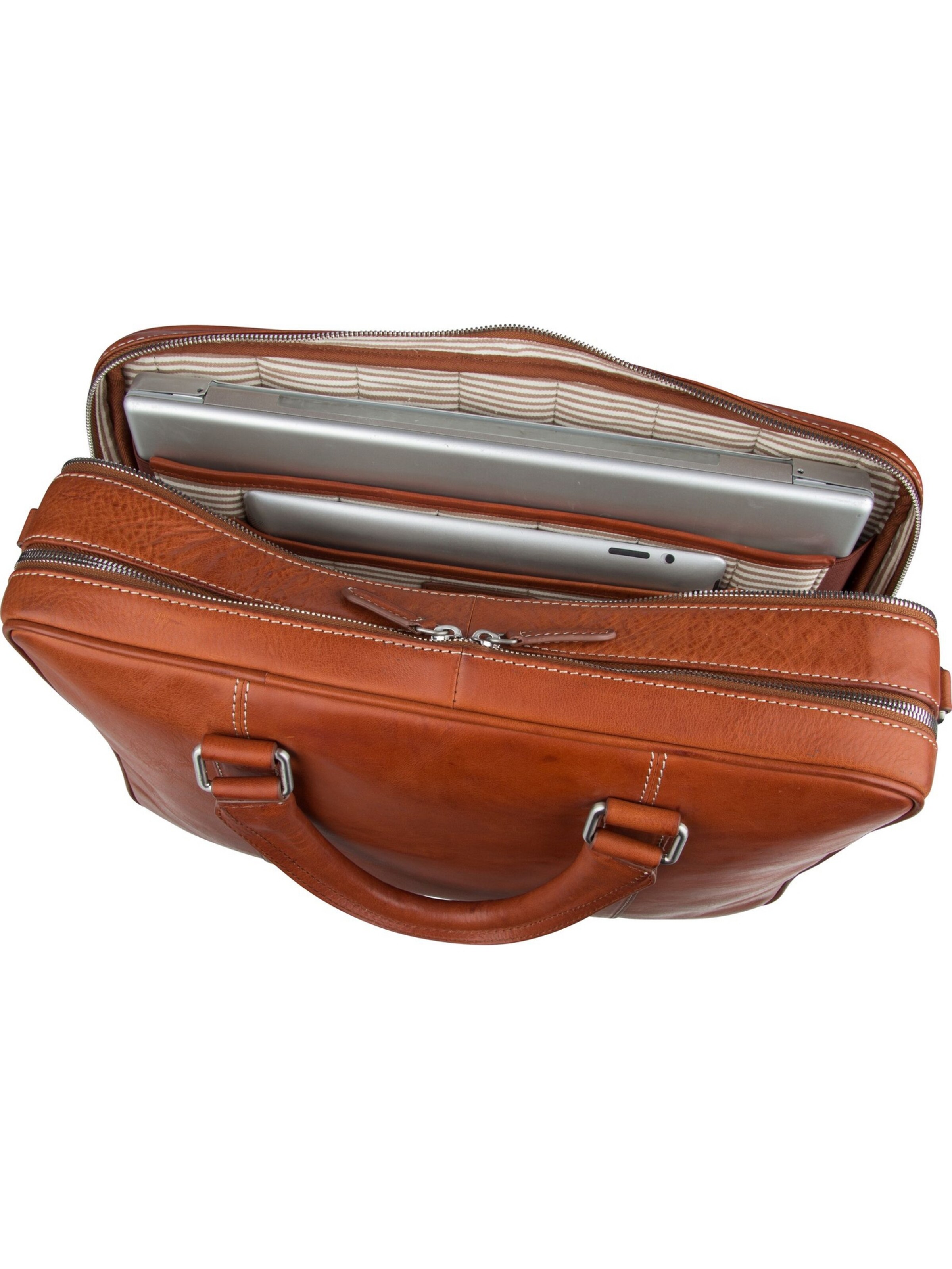 LEONHARD HEYDEN Laptoptas 'Bergamo' in Bruin