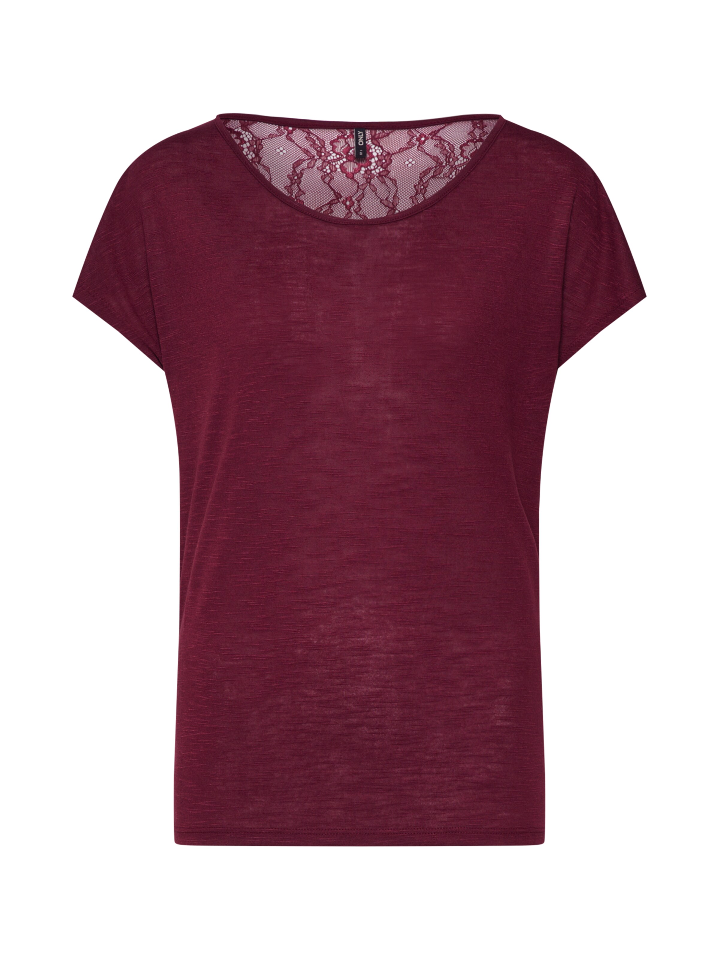 ONLY - Shirt 'onlELENA 3/4 PLACKET TOP JRS' in de kleur Wijnrood