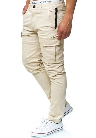 INDICODE JEANS Slimfit Cargohose 'Mathews ' in Beige