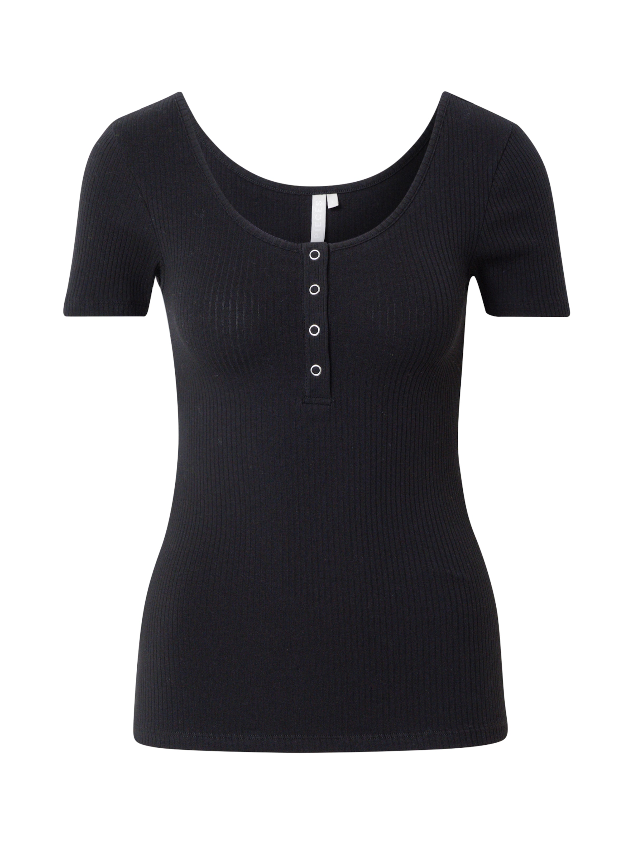 Maglietta 'PCKitte' di PIECES in nero: frontale