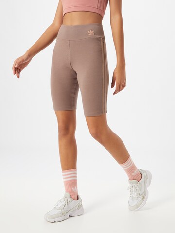 Skinny Leggings ADIDAS ORIGINALS en marron : devant