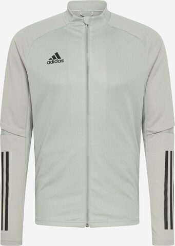 ADIDAS SPORTSWEAR Athletic Zip-Up Hoodie 'Condivo 20' in Grey: front