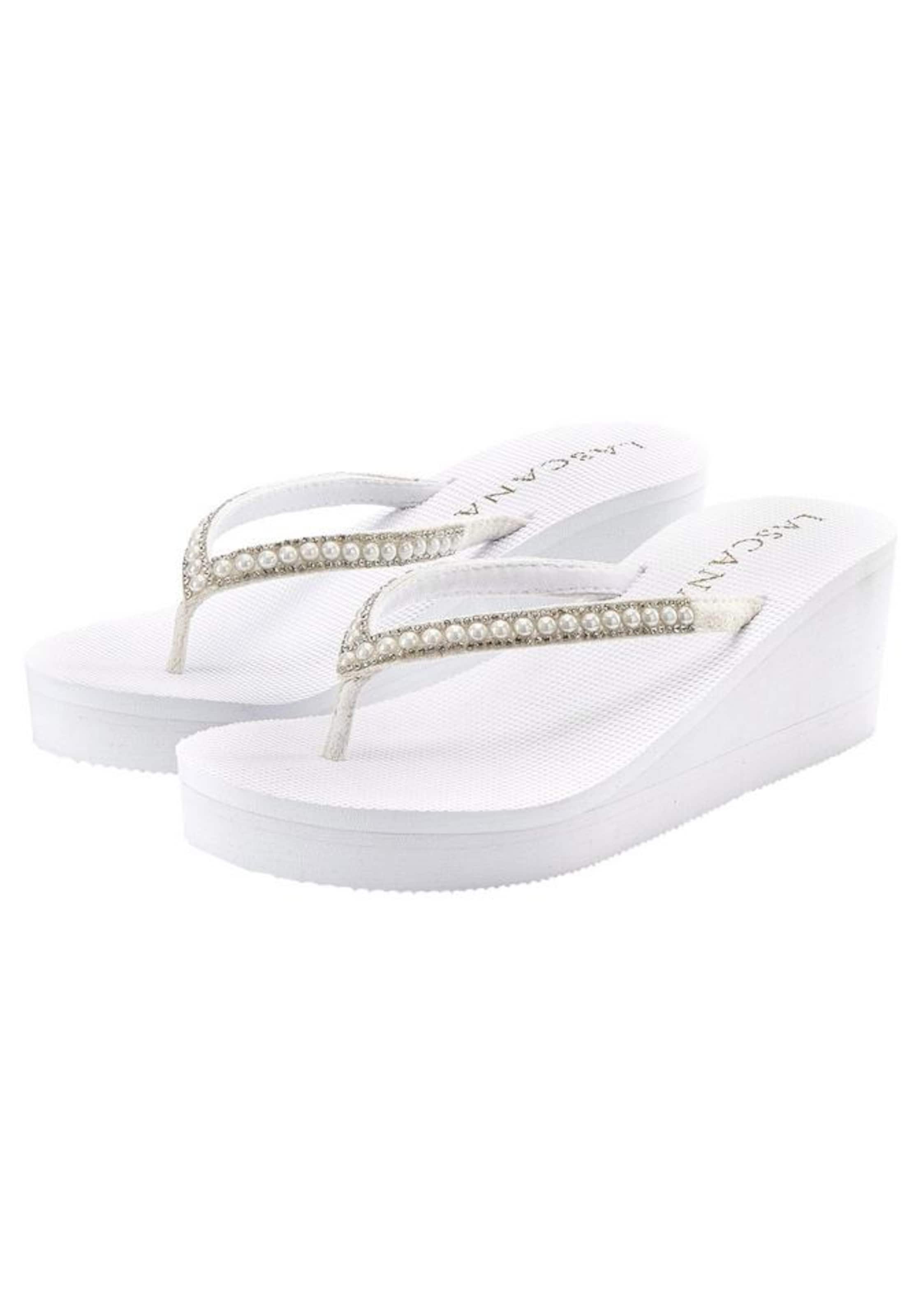 LASCANA Teenslipper in Wit: voorkant