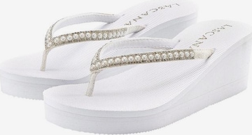 LASCANA T-Bar Sandals in White: front