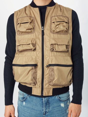 JACK & JONES Vest 'Utility', värv beež