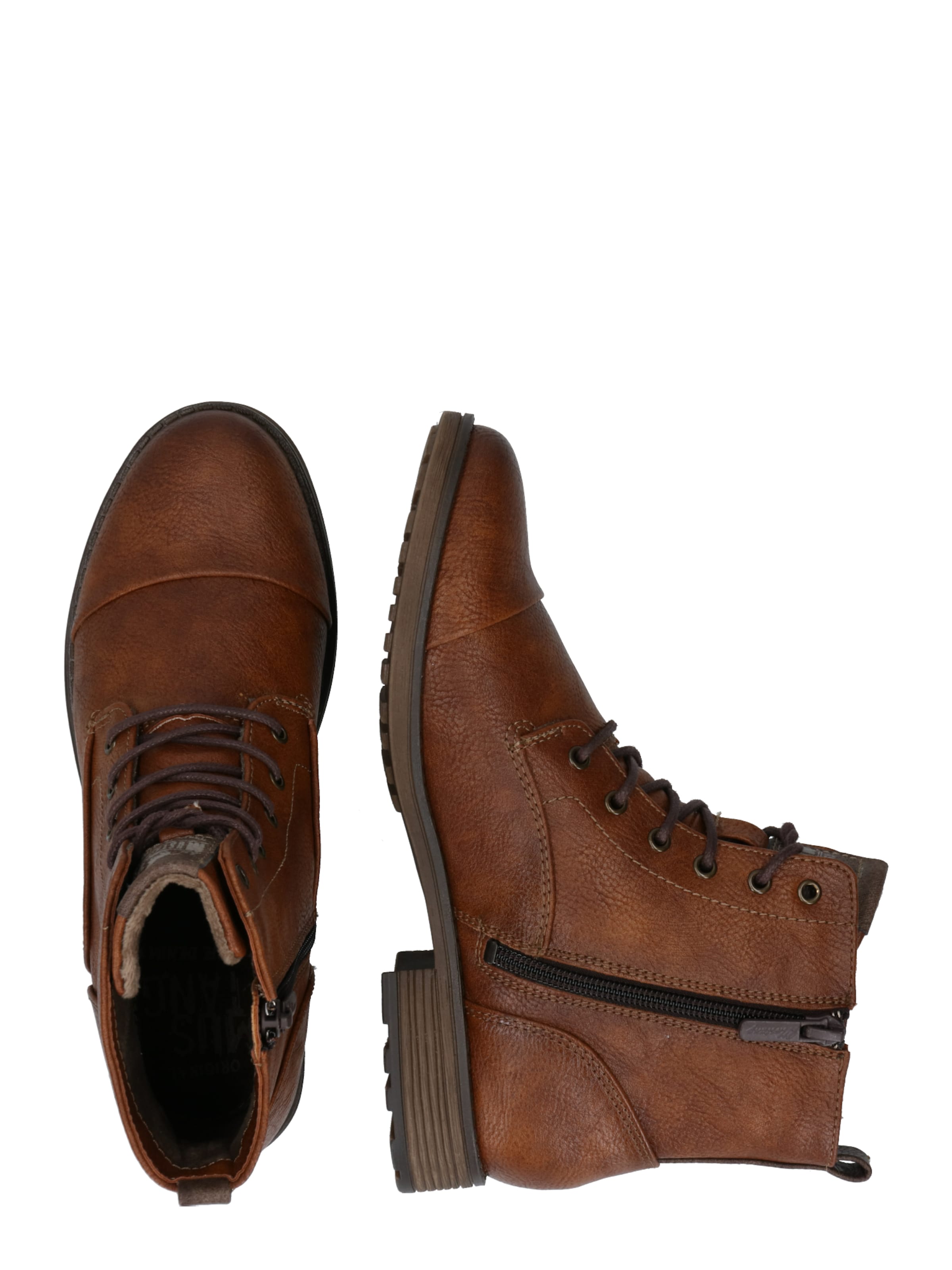 MUSTANG Lace-Up Ankle Boots in Brown