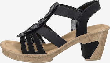 Rieker Strap Sandals in Black