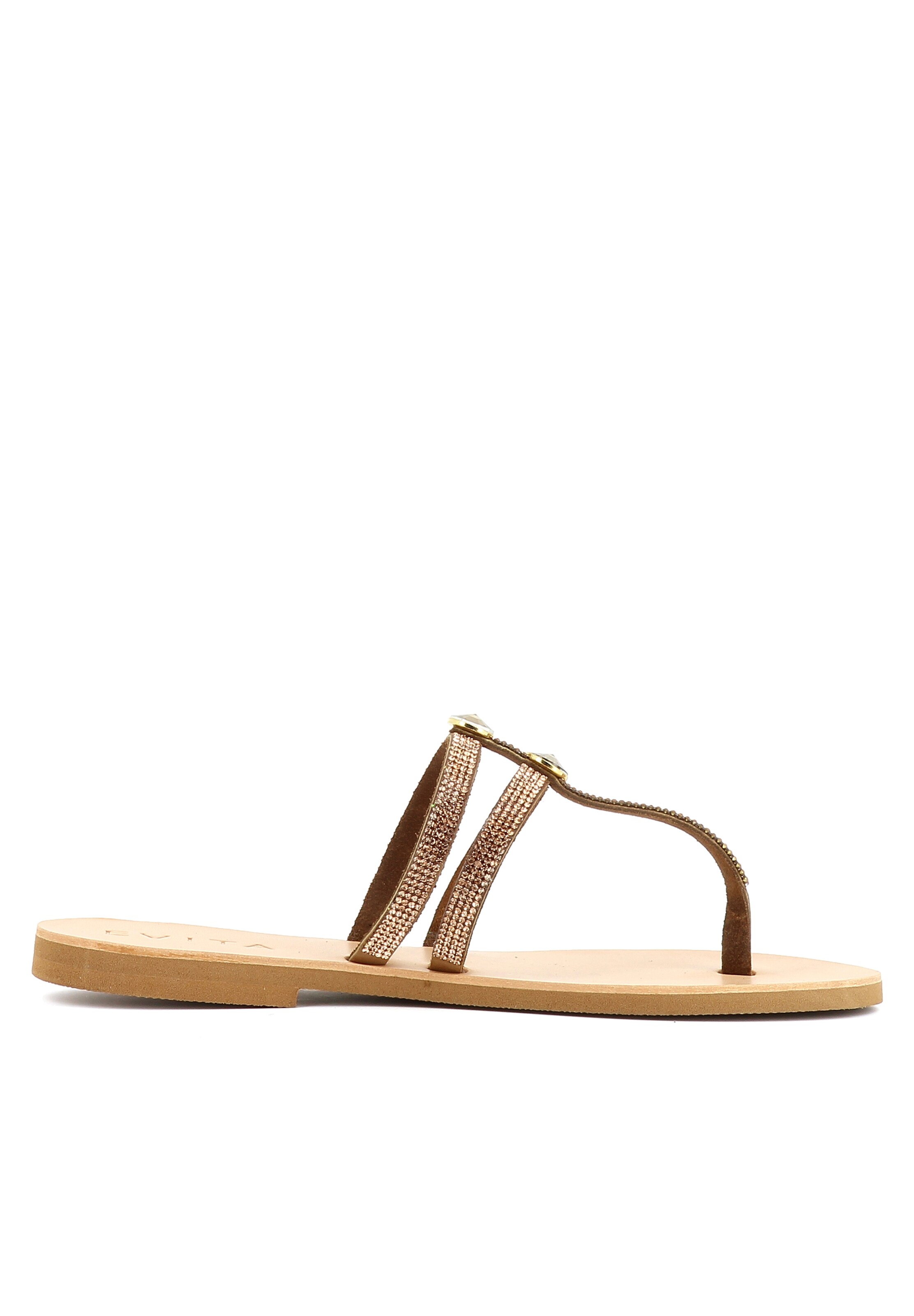 EVITA T-Bar Sandals in Brown