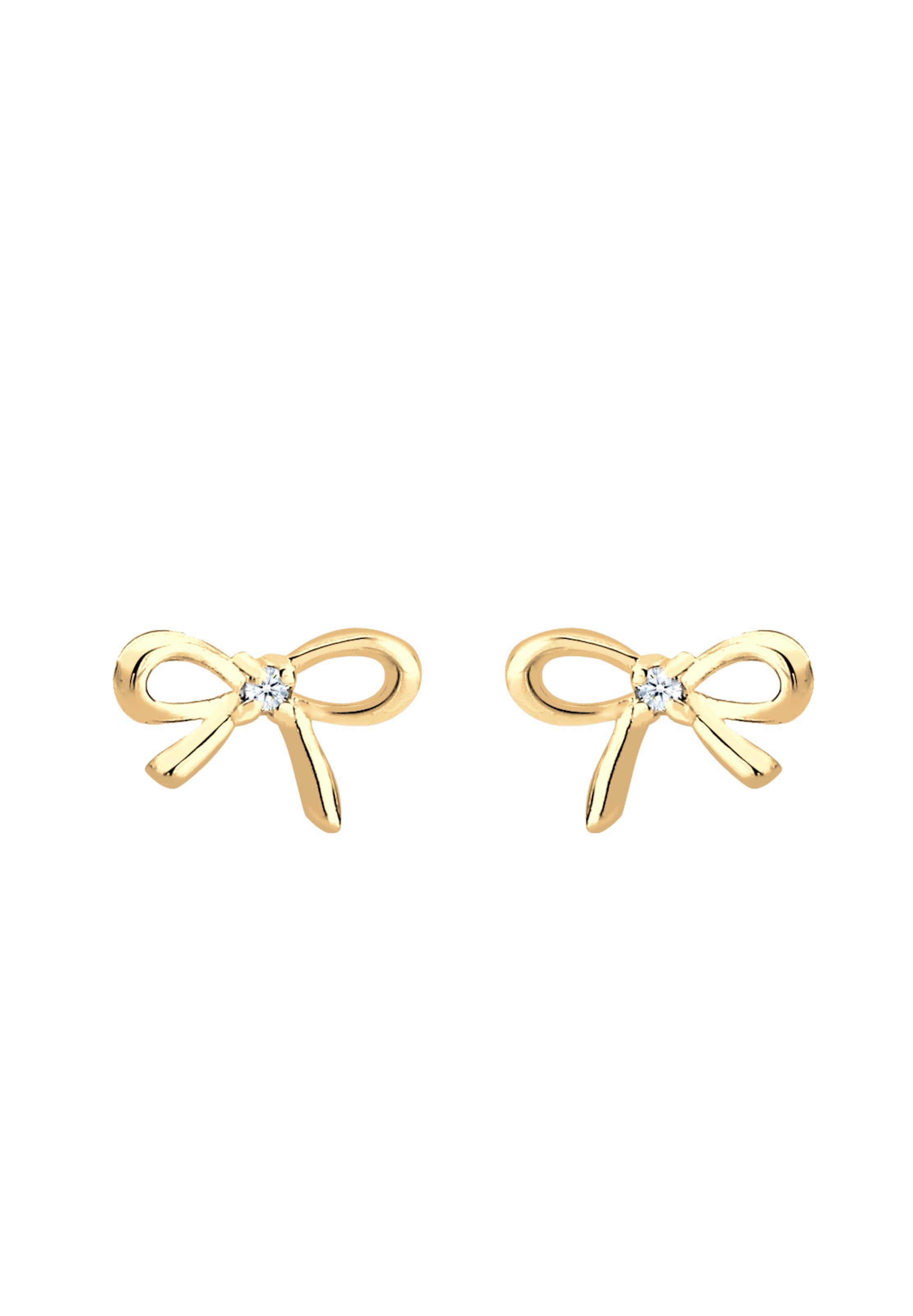 Elli DIAMONDS Earrings 'Schleife' in Gold: front
