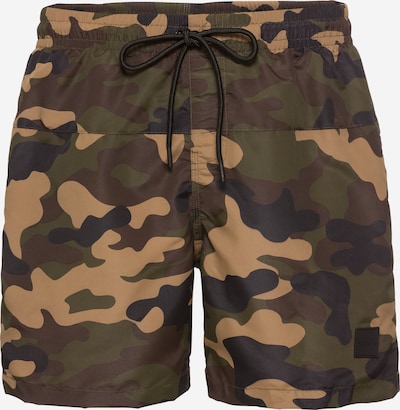 Urban Classics Shorts de bain en marron châtaigne / noisette / olive / noir, Vue avec produit