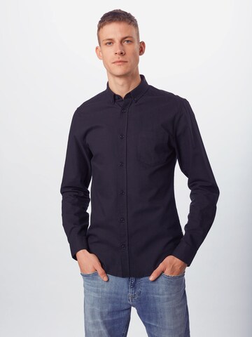 Coupe slim Chemise 'Alvaro' Only & Sons en noir : devant