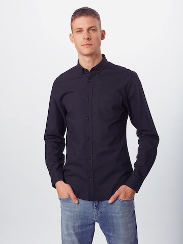 Only & Sons Slim fit Button Up Shirt 'Alvaro' in Black: front