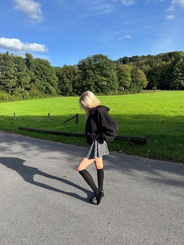 Checked Skirt And Hoodie Look
