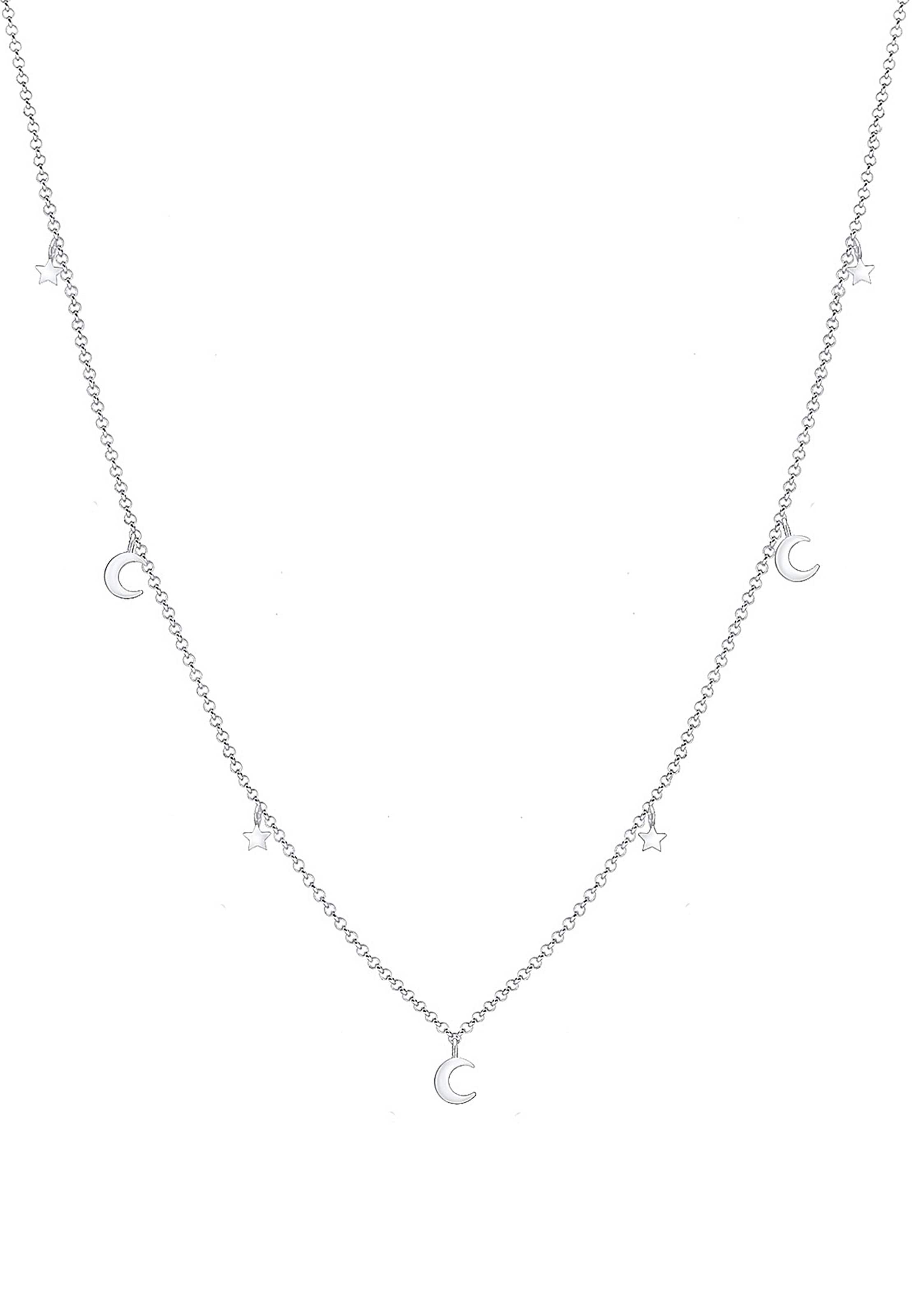 ELLI Ketting 'Halbmond, Sterne' in Zilver