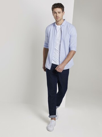 TOM TAILOR Slim fit Button Up Shirt in Blue