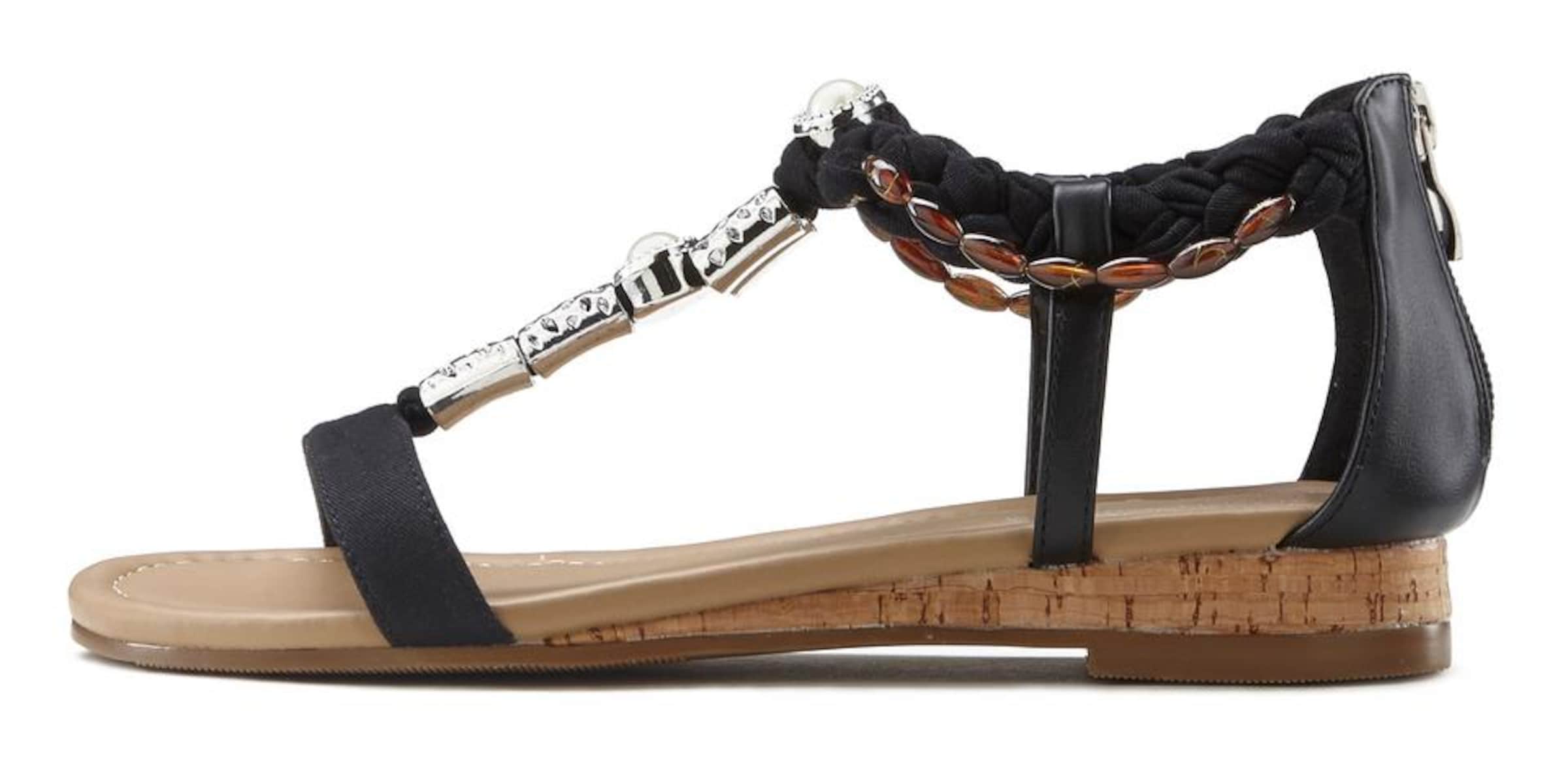 LASCANA Strap Sandals in Black: front