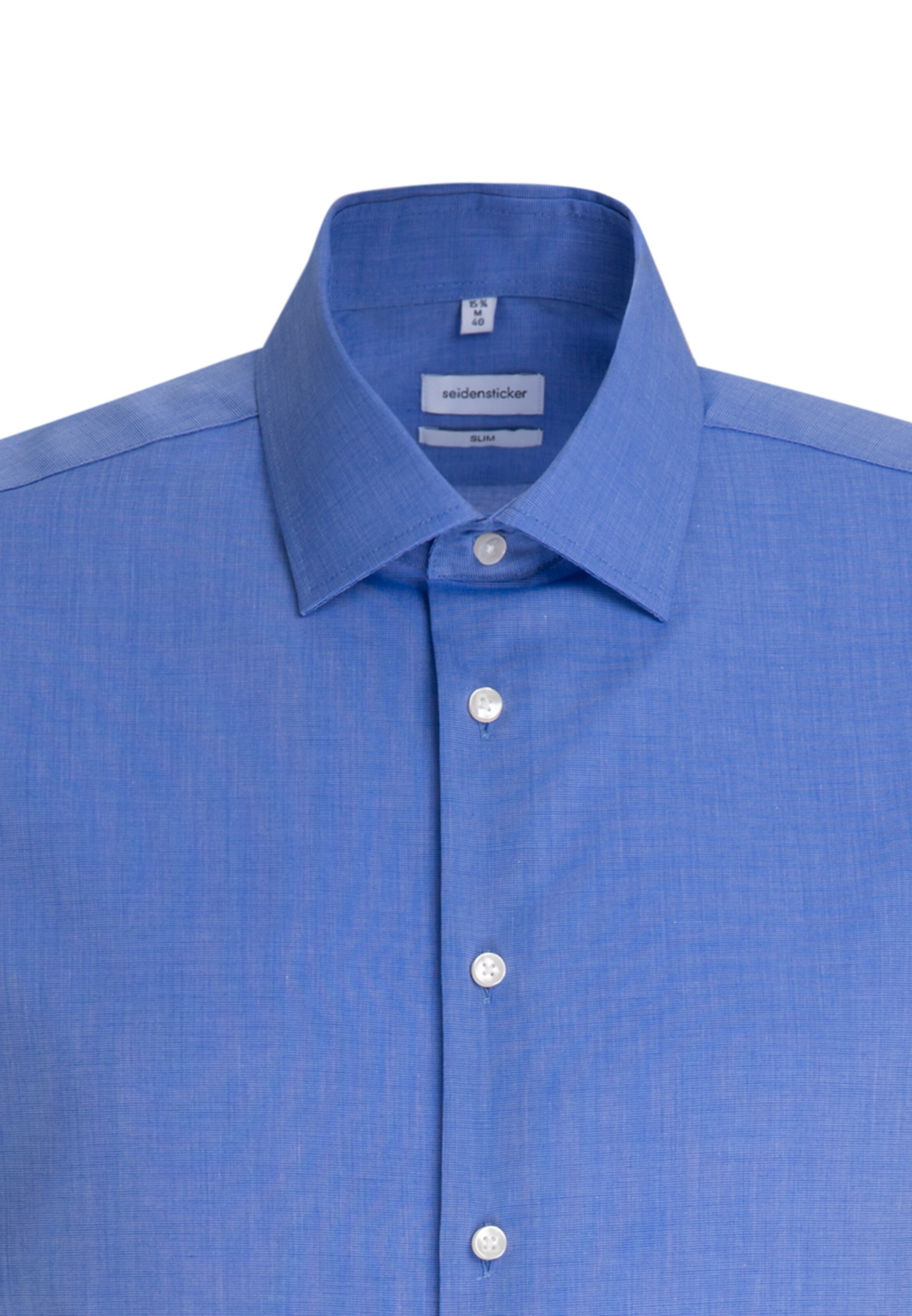 SEIDENSTICKER Slim fit Button Up Shirt in Blue: front