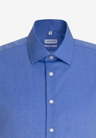 SEIDENSTICKER Slim fit Button Up Shirt in Blue: front