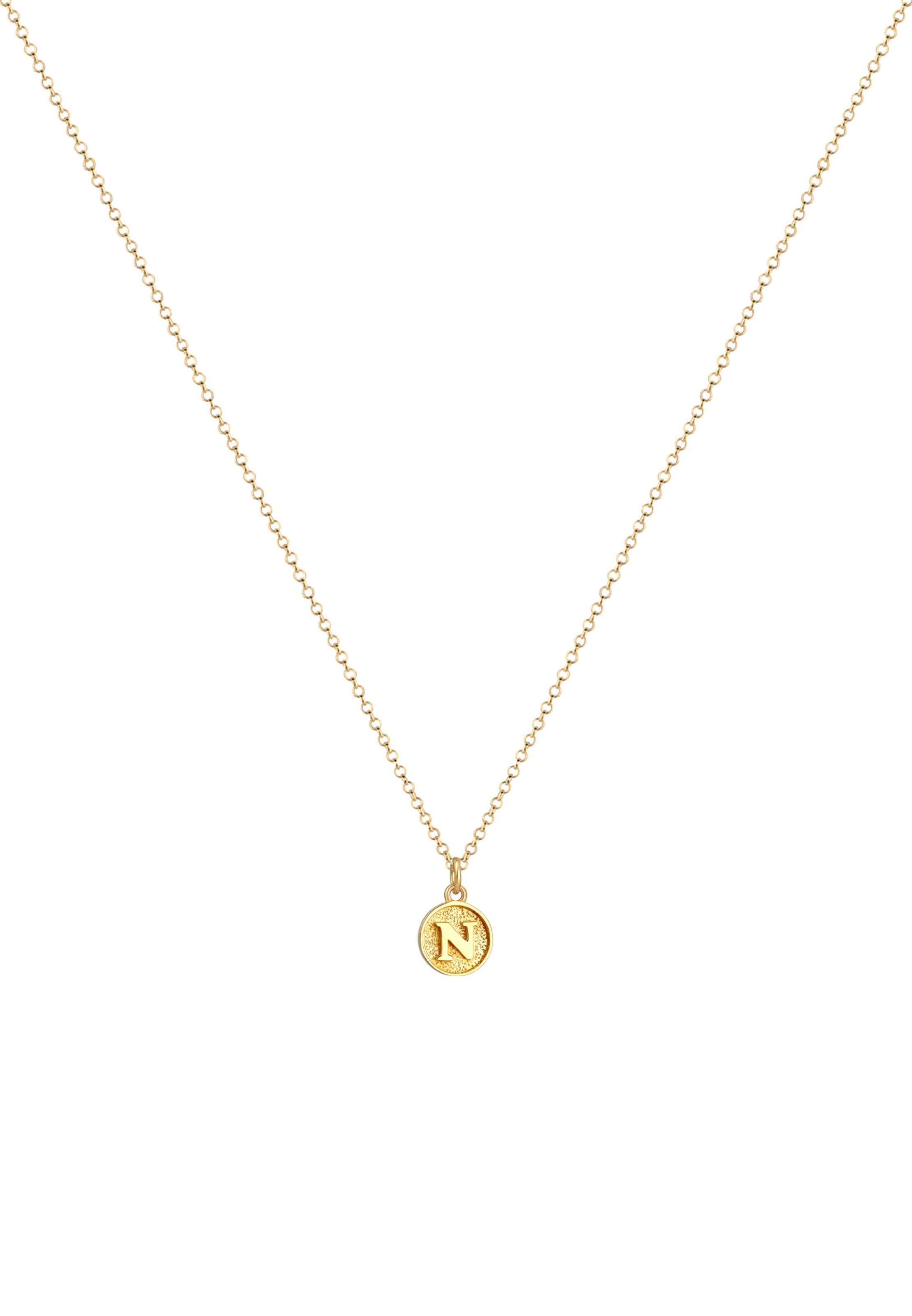 ELLI Ketting 'Buchstabe - N' in Goud: voorkant