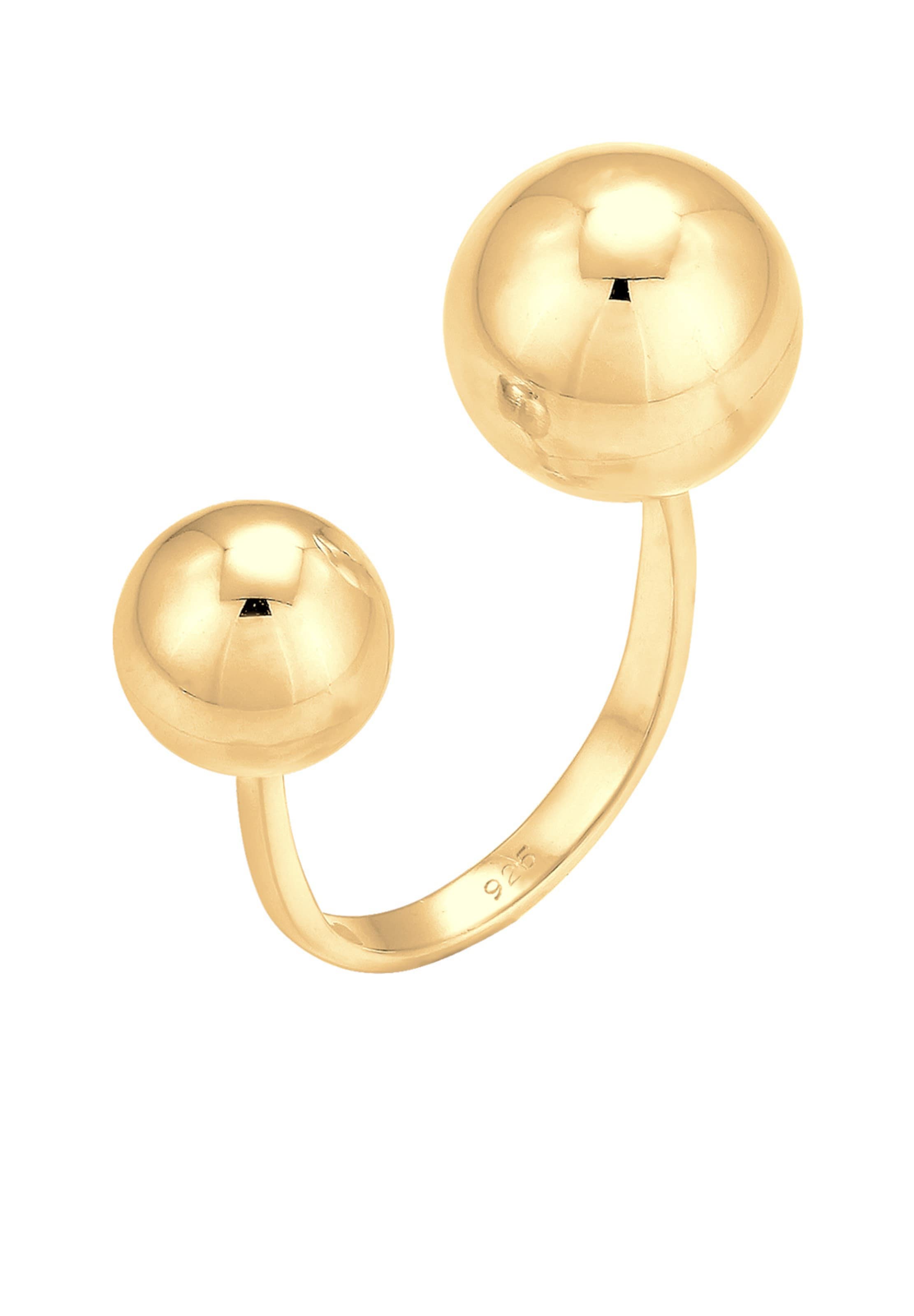 ELLI Ring 'Kugel' in Goud: voorkant