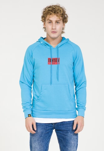 Sweat-shirt PLUS EIGHTEEN en bleu : devant