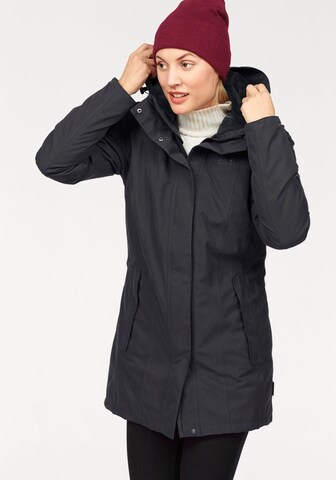 JACK WOLFSKIN Mantel 'Madison Avenue' in Schwarz