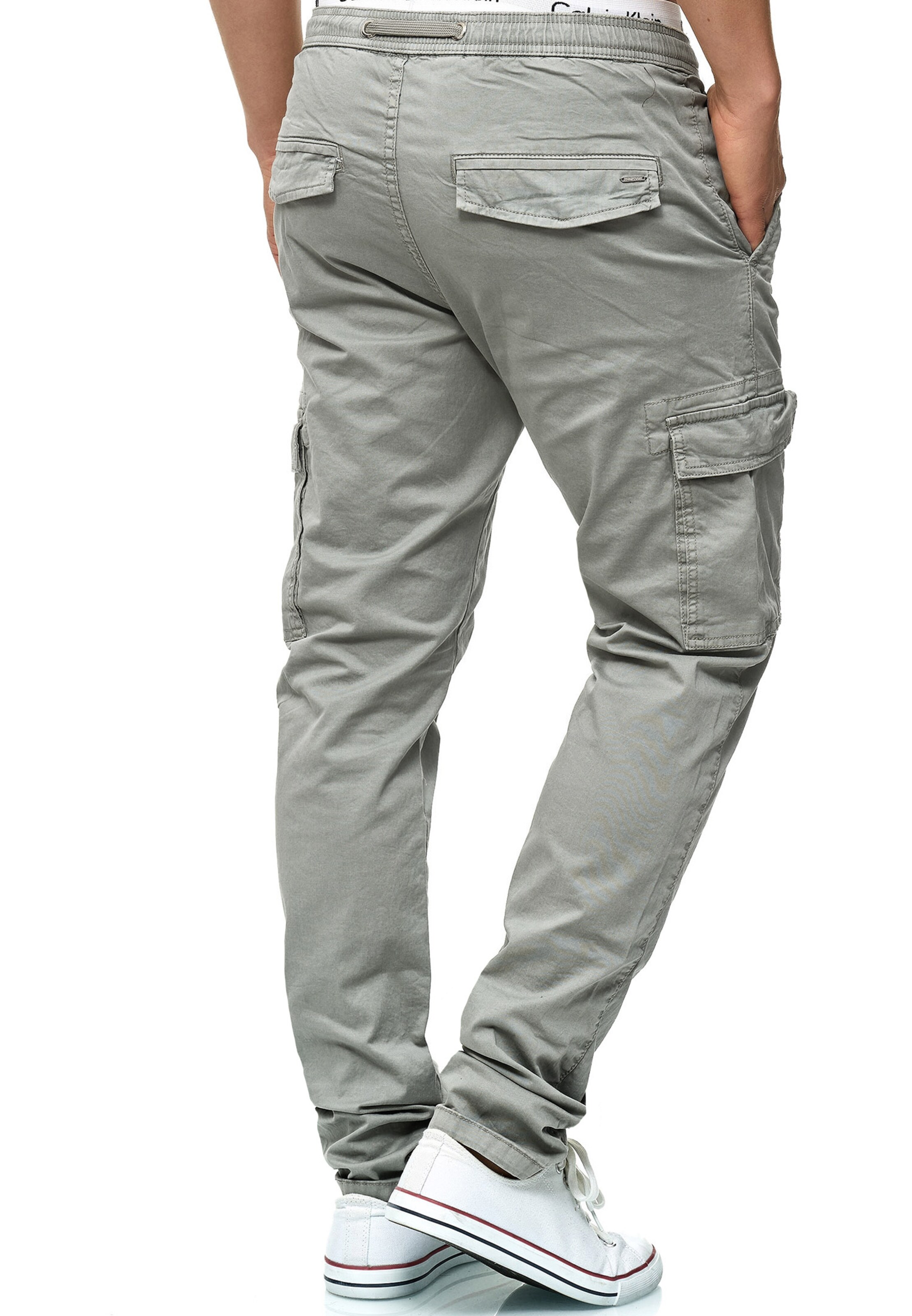 INDICODE JEANS Regular Cargo Pants 'Broadwick' in Grey
