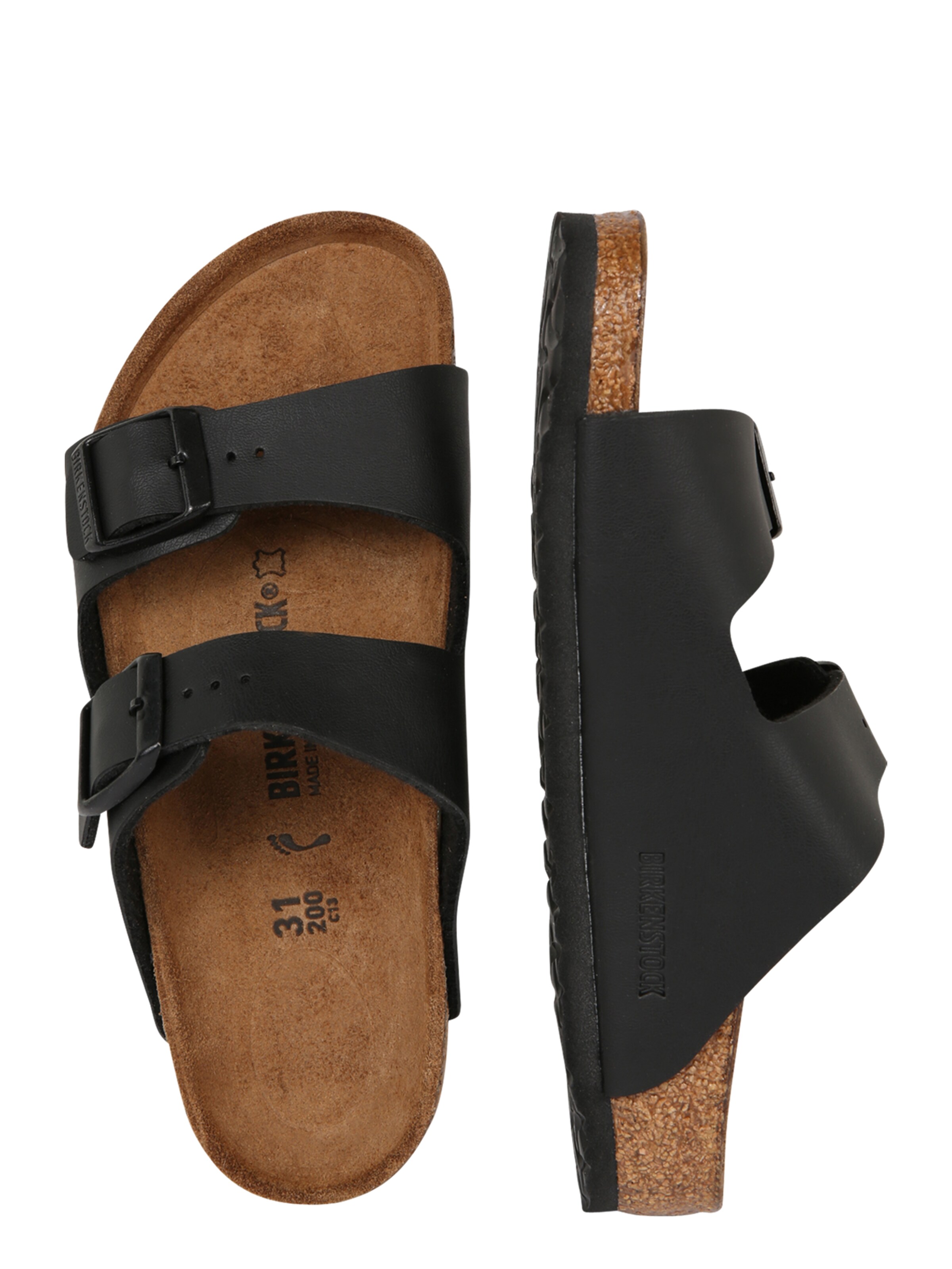 BIRKENSTOCK - Zapatos abiertos 'Arizona' en negro: lado