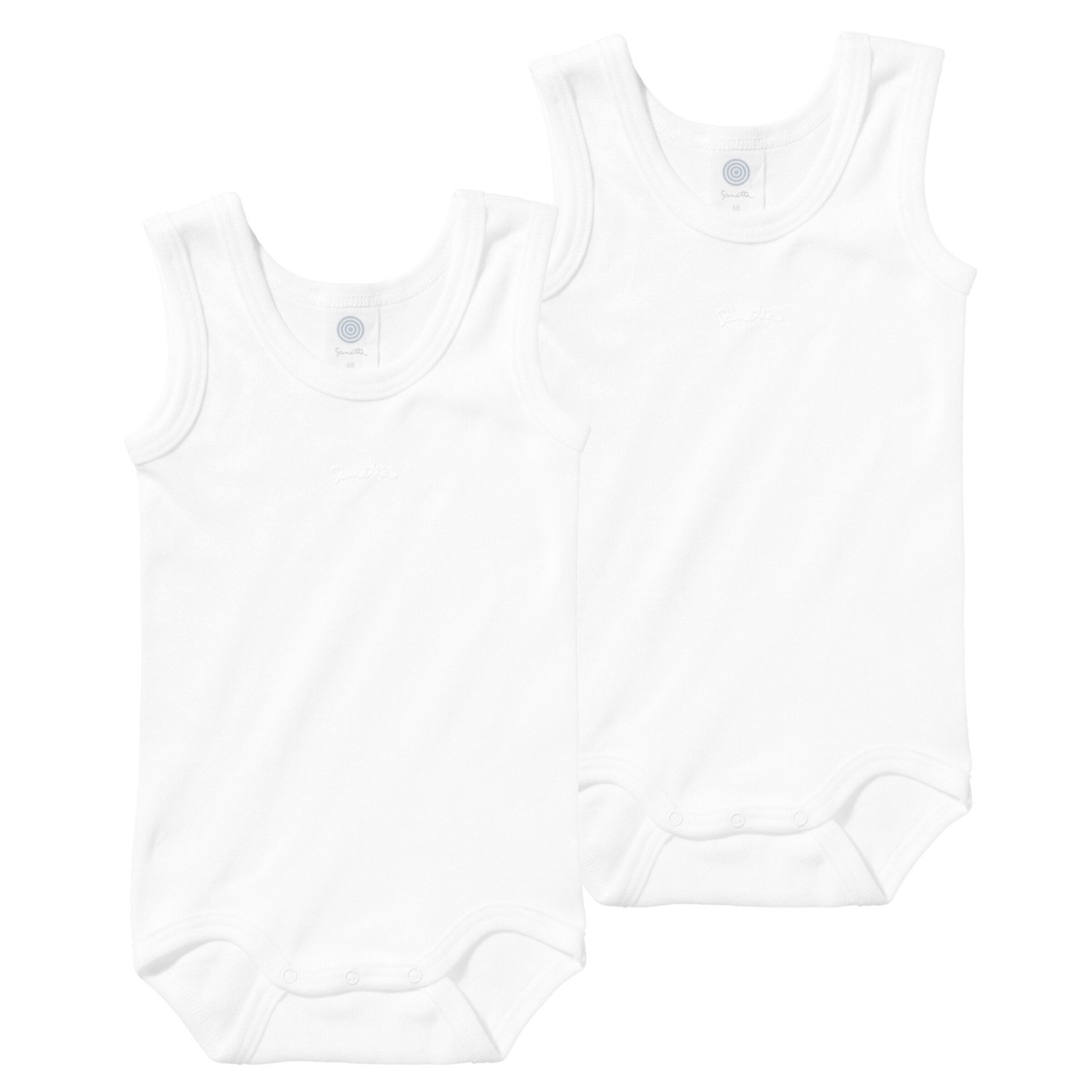 Tutina / body per bambino di Sanetta in bianco: frontale